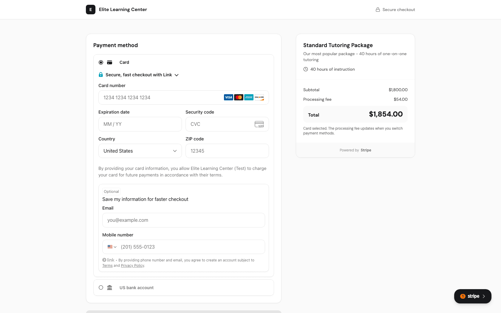 Continue to checkout button after confirming a payment plan