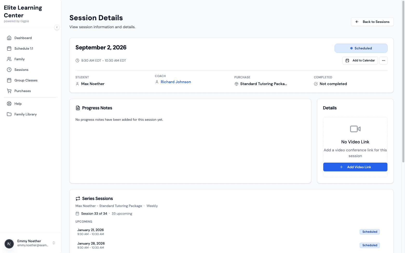 View session actions